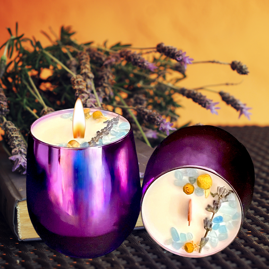 Alchemy7 | Lavender Field - 12 oz Coconut Soy Wax Intention Candle To Promote Sleep &amp; Relaxation