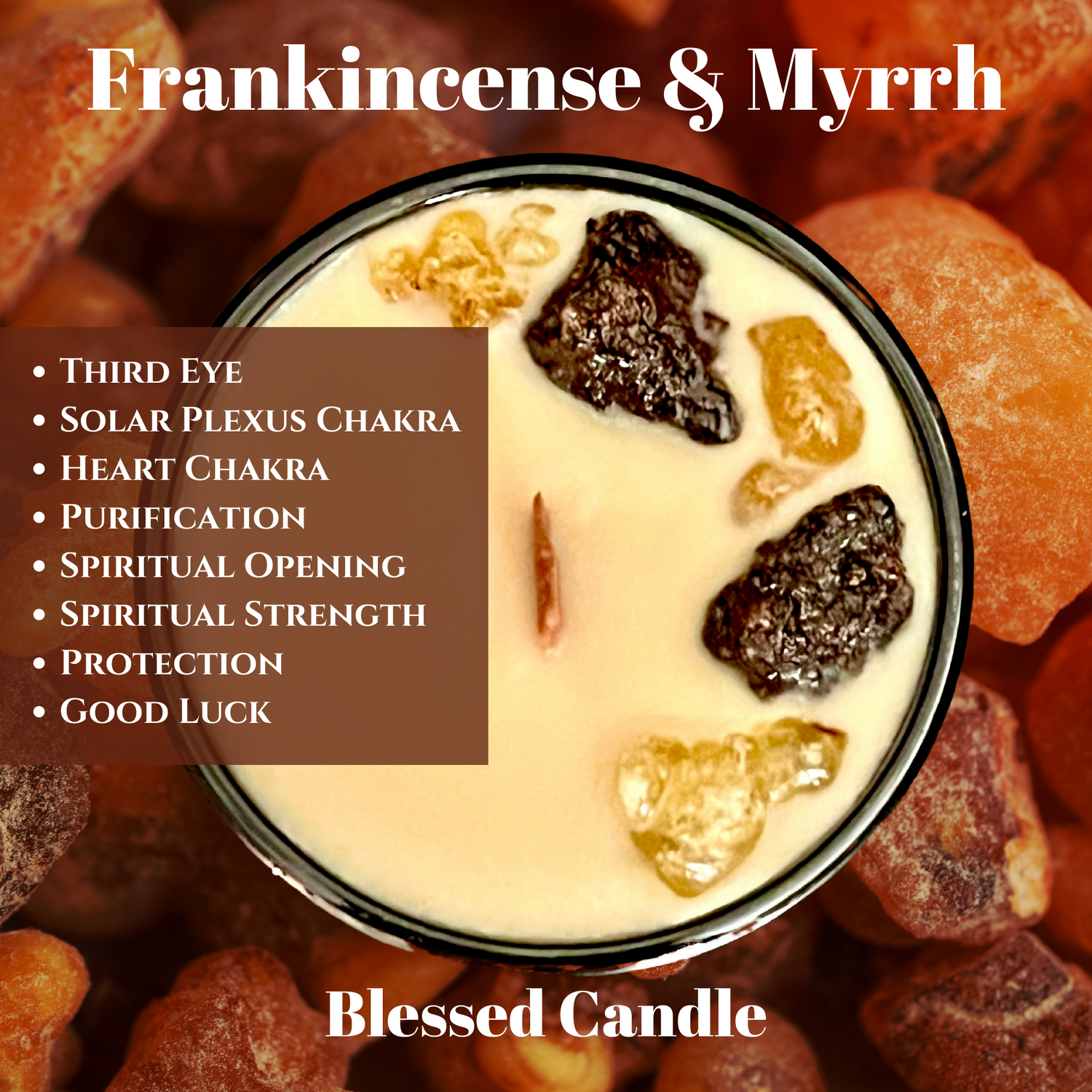 Alchemy7 | Blessed - 16 oz Frankincense and Myrrh Candle/Vela for Spiritual Enlightenment