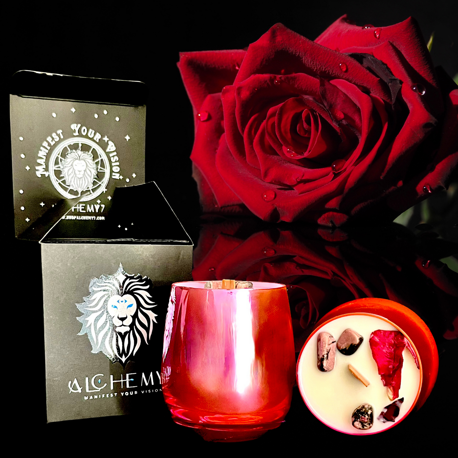 Alchemy7 | Exotic Rose 12 oz - Experience Exotic Elegance: Enchanting Benefits of our Exotic Rose Candle