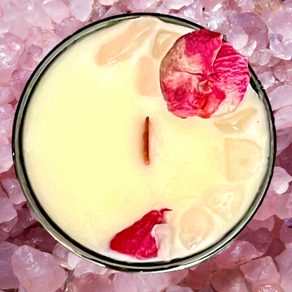 Alchemy7 | Rose Quartz Sample Candle -Self-Love Crystal Candle - Ignite Inner Harmony