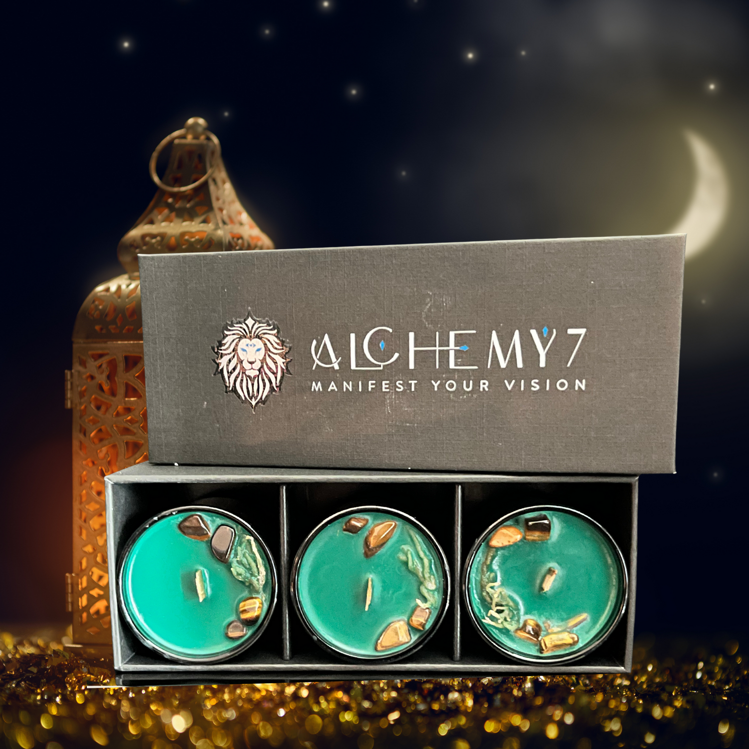 Alchemy7 | Eminence - Manifestation Candle For Money, Prosperity, And, Abundance - Sample Candle