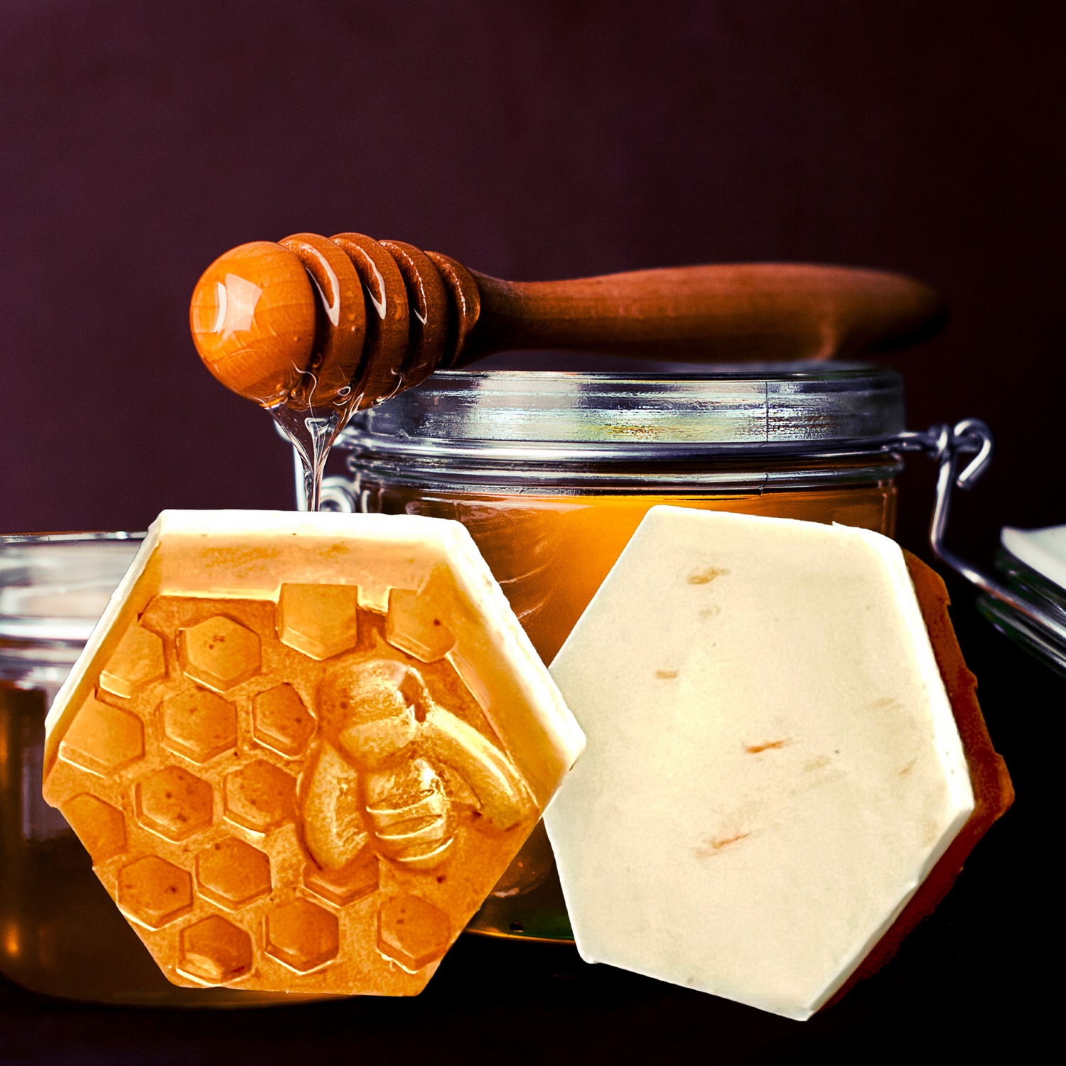 Alchemy7 | Apian Hexagon Soap - Honey Vanilla - Honey Oatmeal Shea Butter Soap For Sensitive &amp; Problematic Skin