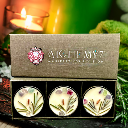 Alchemy7 | Focus - White Sage &amp; Rosemary Sample Candle for Mental Clarity and Energy Cleanse