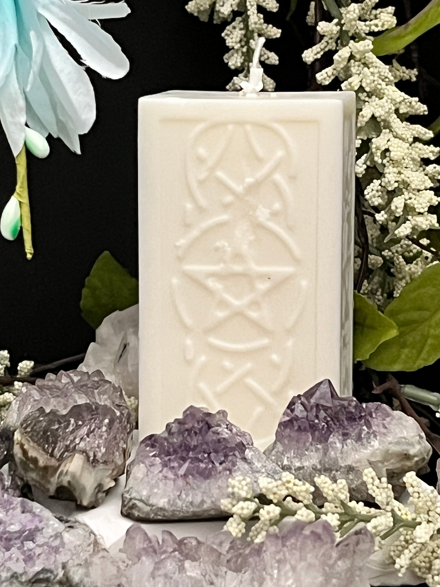 Alchemy7 | Pentacle Pillar Candle - Personalized Pentacle Pillar Candle - Crafted for Your Altar